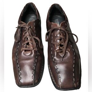 Pikolinos Mens Brown Leather Lace Up Casual Oxford Loafer Shoes Size 44 EU 11 US